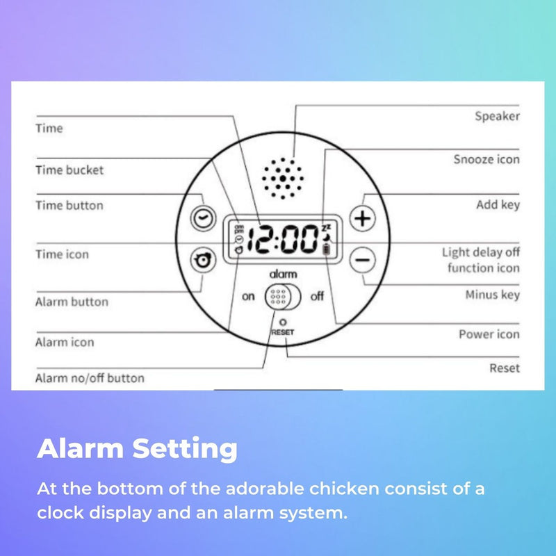 Muid Chicken Night Lamp Alarm Clock