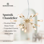 Sarantino 15-Light Sputnik Chandelier in Brass Finish