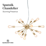 Sarantino 15-Light Sputnik Chandelier in Brass Finish