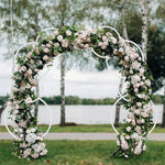 2pcs Round Wedding Arch Backdrop Rings Loops Flower Balloon Lawn Row Stand