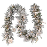 Luxury Frosted Christmas Garland LED 247cm