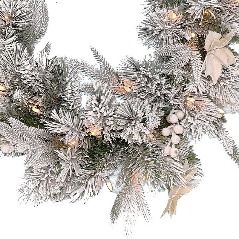 Luxury Frosted Christmas Garland LED 247cm