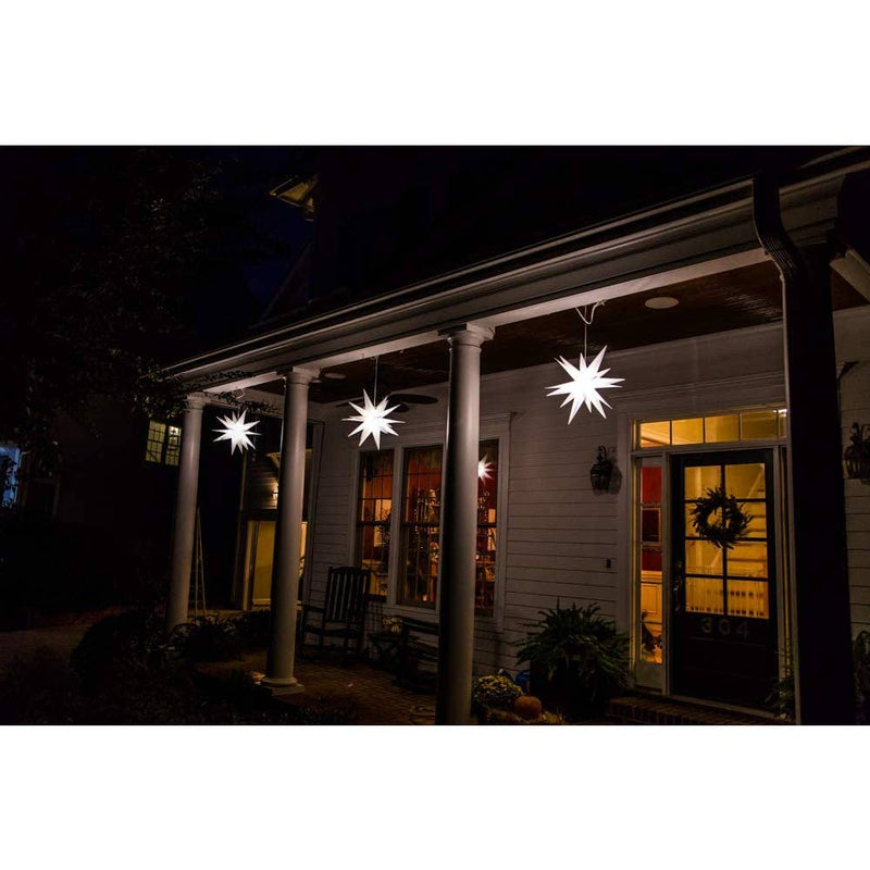 White Moravian Star - Hanging Outdoor Star Light
