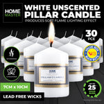 Home Master 30PCE Pillar Candles White